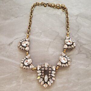✨ J.Crew Rhinestones Crystals Shield Cluster Antiqued Statement Necklace ✨